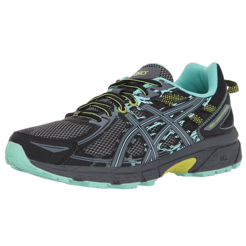 ASICS Women's Black and Teal GEL-Venture 6 Sneakers Size 9